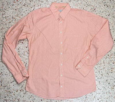 Eton Slim Men's Striped Button Up Long Sleeve Dress Shirt Size Large