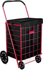 (BAG)Folding Grocery Basket Cart Shopping Wheel Large Utility Laundry18"X15"X24"