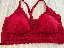 Torrid Red Lace Unlined Lace Wireless Crop Bralette/Bra Size 2 /US 2X