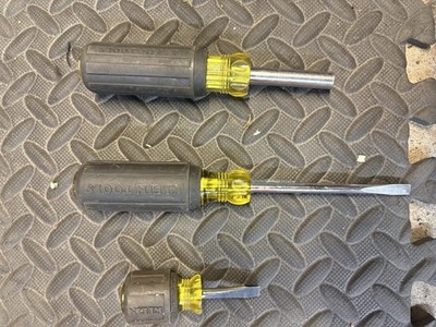 Klein Tools 5-in-1 Slotted Screwdriver Set 3-Piece Black/Yellow 605-4