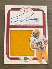 2025 Panini National Treasures Sam Leavitt Silhouette Red Patch Auto # 11 /11