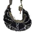 DIESEL Sequin Glitter Zirconia Y2K One Shoulder Bag Khaki Black Rare 42x17x14