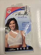 Playtex 18 Hour Bra 4693 Comfort Cushion Straps Wirefree Tagless 38D White