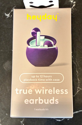 Heyday True Wireless Earbuds W/Rechargeable Case Micro USB Charging Cable