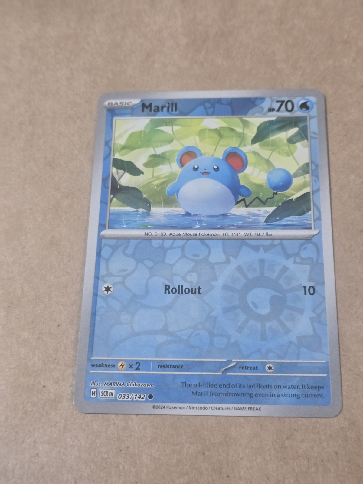 MARILL - 033/142 - Reverse Holo - Stellar Crown - Pokemon Card - NM
