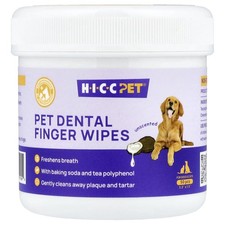 Pet Dental Finger Wipes, For Dogs  Cats, Unscented, 50 Pieces
