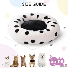 MEWOOFUN Donut Cat Bed For Indoor Cats - 23 Inch Round Washable Pet Bed With Non