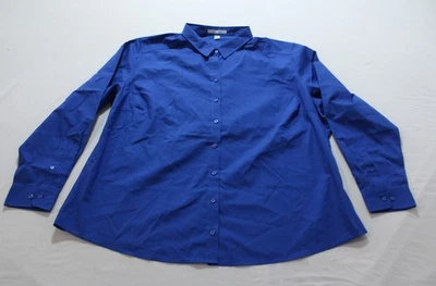 Port Authority Women's Button Down Carefree Poplin Shirt JL3 True Royal Size 3XL - Image 1 of 3