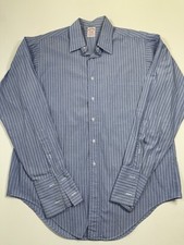 Vintage Brooks Brothers Shirt Mens Size 16 1/2 36 Blue Striped French Cuff USA