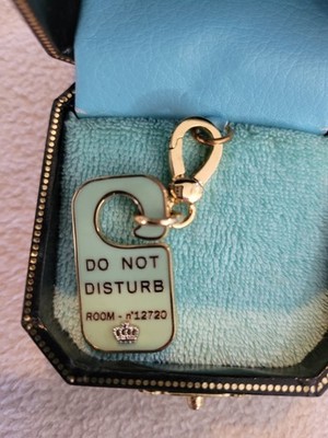 Authentic Juicy Couture Do Not Disturb Hotel Door Sign Charm W/Box, NWT