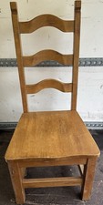 Single rustic oak ladderback dining chair Used Can Be Restored Due To Scratches
