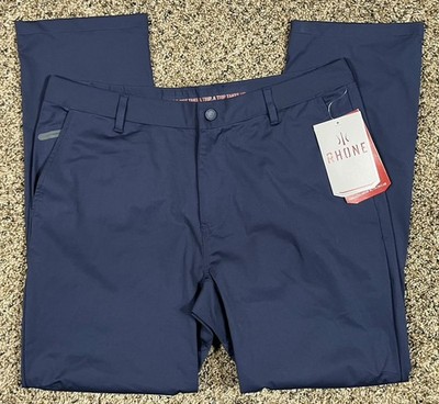 NWT RHONE Slim Fit Commuter Pants Mens 34x30 Navy Blue Chino Golf Performance