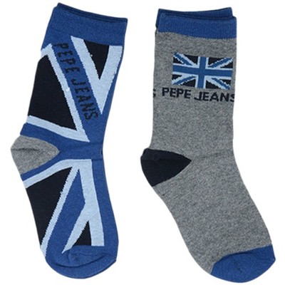 PEPE JEANS Jungen Socken 2 Paar Light Weight Boot Crew Soft Cotton Stretch EU 32-35