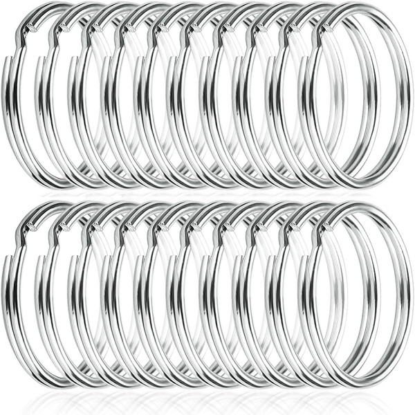 20 StüCk 304 SchlüSselringe Edelstahl, 25Mm SchlüSselring, Runde SchlüSselringe-image