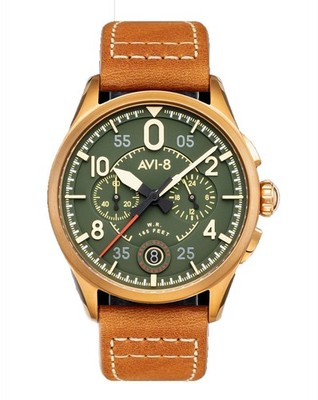 AVI-8 Spitfire Lock Chronograph Bronze Green Dial Quartz AV-4089-02 Men's Watch