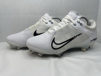 Size 8.5 _Nike CZ5917-102 Hyperdiamond 4 Elite Metal Softball Cleats White Black