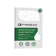 TerraSlate Copier Paper 10 MIL 11" x 17", Rain/Weather/Waterproof Paper, Lase...