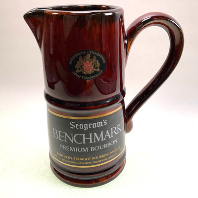 Seagram's Benchmark Bourbon Whisky Pitcher Bar Jug 7.25'' Vintage