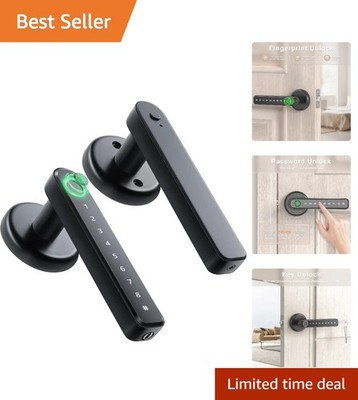 Secure Your Home with 191F Biometric Fingerprint Door Lock & Keypad - Black