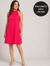 New Without Tags | Vince Camuto | Sz 8 | Hot Pink Halter Midi Dress