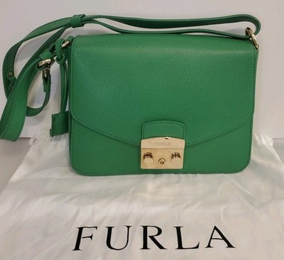 Authentic Furla Shoulder Bag Crossbody Purse Genuine Leather Made in Italy
