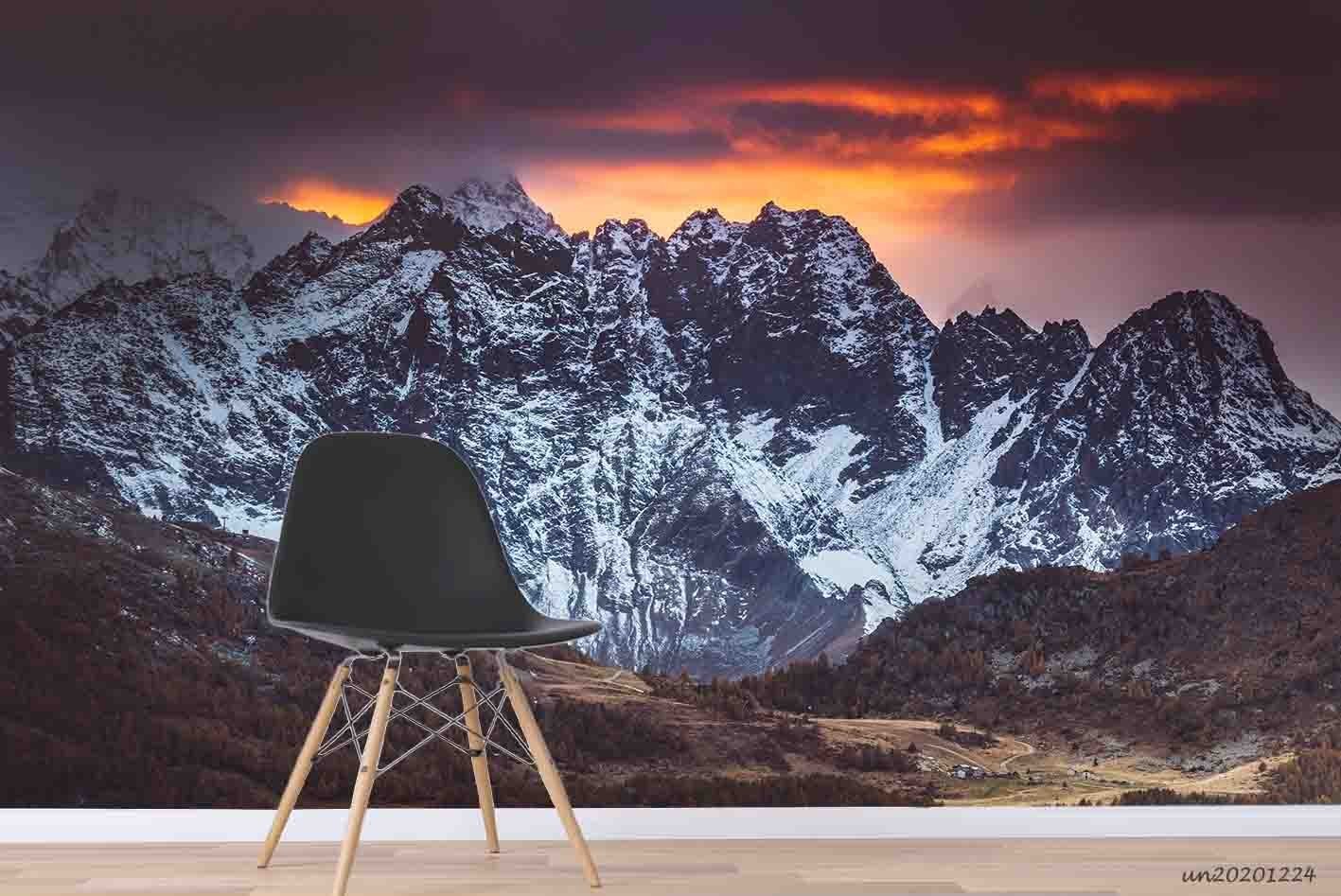 3D Forest Snow Mountain Landscape Wall Murals Wallpaper Murals Wall Sticker