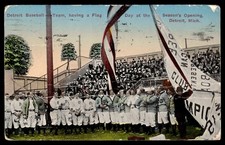 1915 Detroit Tigers Opening Day Ty Cobb Navin Field Postcard Baseball *X1427