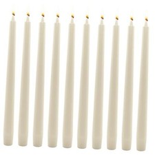 PCS Taper Candles: Ivory White Dripless Unscented Smokeless Inch Tall 10
