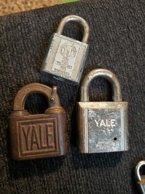 Lot Of 3 Vintage Padlocks Yale Old Locks No Keys