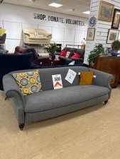 Harris Tweed Grey Sofa Three Seater Bowmore Grand 223 cm width