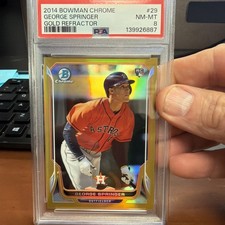 2014 Bowman Chrome Gold Refractor George Springer RC /50🤩🔥