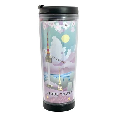 Starbucks Seoul Tower South Korea Insulated Travel Tumbler Mug Cup 12 oz