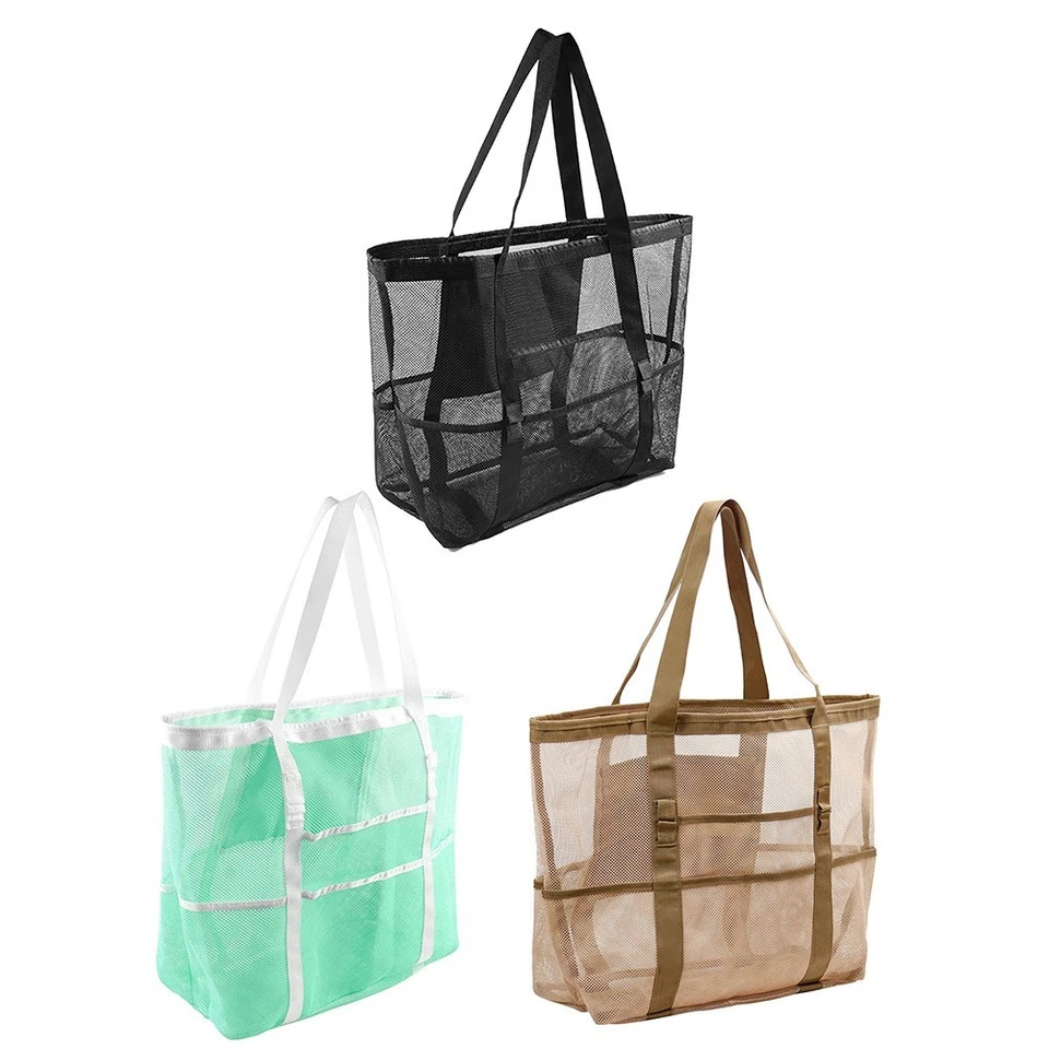Elegante Netz Strandtasche mit mehreren Taschen ideal für Organisation