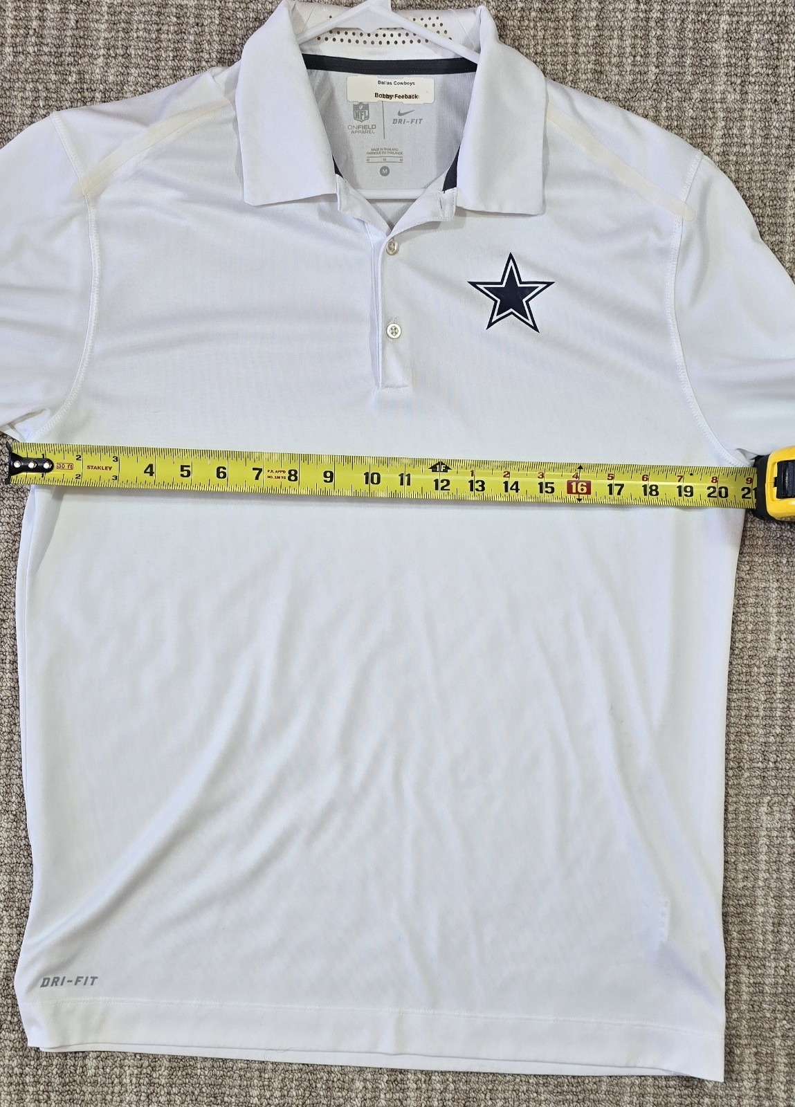 Nike NFL Dallas Cowboys Dri-Fit On-Field Team Issued Polo Shirt Size M White thumbnail 14