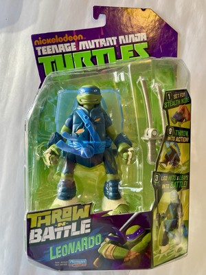 (1) Teenage Mutant Ninja Turtles THROW-N-BATTLE Action Figure LEONARDO SEALED!