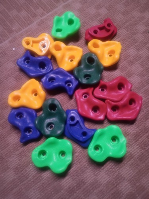 #ad Climbing Holds 17 Total Pegs Multi Color Mountable On Trees Or Rock Wall New $40.00