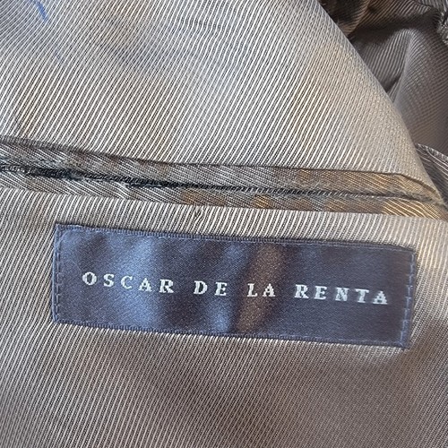 Oscar De La Renta Blazer Jacket Cashmere Wool Nylon 2 Button Tan Size 42R - Picture 9 of 11