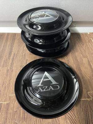 4 x Wheel Floating Center Caps For Azad Big cap xl cap Black 7.2 Inch 182 mm