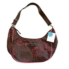 Petunia Pickle Bottom Touring Tote Baby Chic Diaper Bag Brown with Metallic Pink