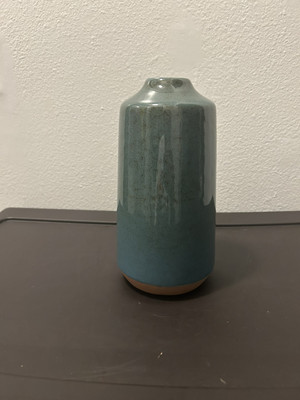 NEW Ceramic Decorative Vase Cylinder Multicolor 8'' Stone Pottery Centerpiece