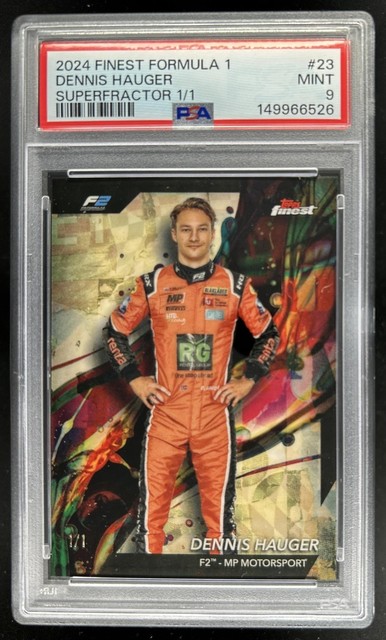2024 Topps Finest F1 Formula 1 Dennis Hauger Superfractor Common #1/1 PSA 9