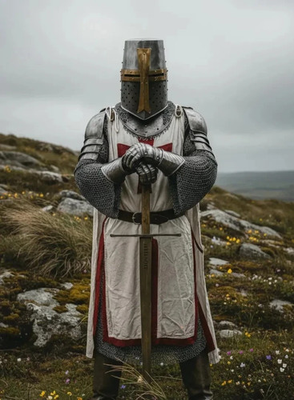 #ad Medieval Knight Templar Armor Suit Crusader Combat Full Body Armor Suit $265.89