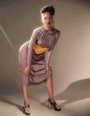 Diotima NWT SS22  Batwing Sleeve Midi Dress Size 4 Mesh Back & Crotchet Appliqué