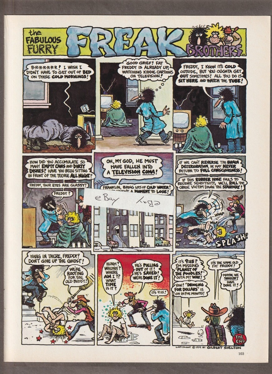 Vintage 1979 Fabulous FURRY FREAK BROTHERS Magazine COMIC Page