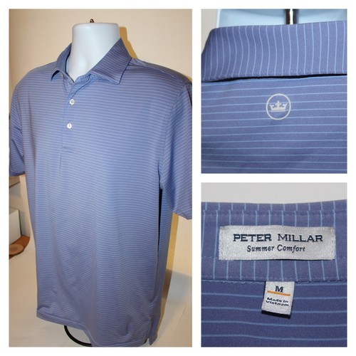 Camisa polo de golf Peter Millar Summer Comfort Performance a rayas para hombre talla M