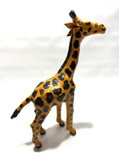 Leather Wrapped Giraffe Statue Tall Figurine Animal Art Safari Decor 10"7"x2.5"