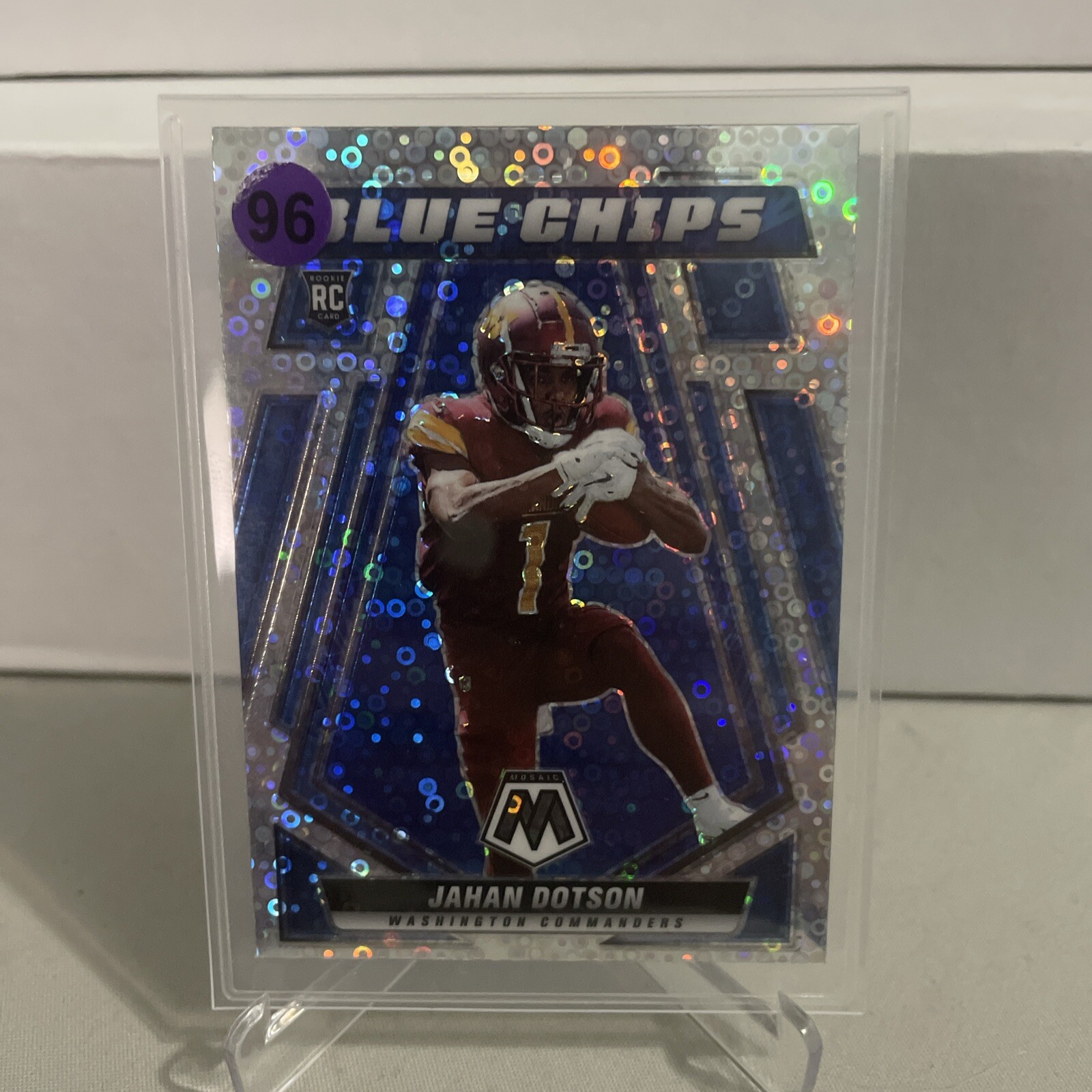 2022 Panini Mosaic Football Jahan Dotson RC Blue Chips No Huddle Disco