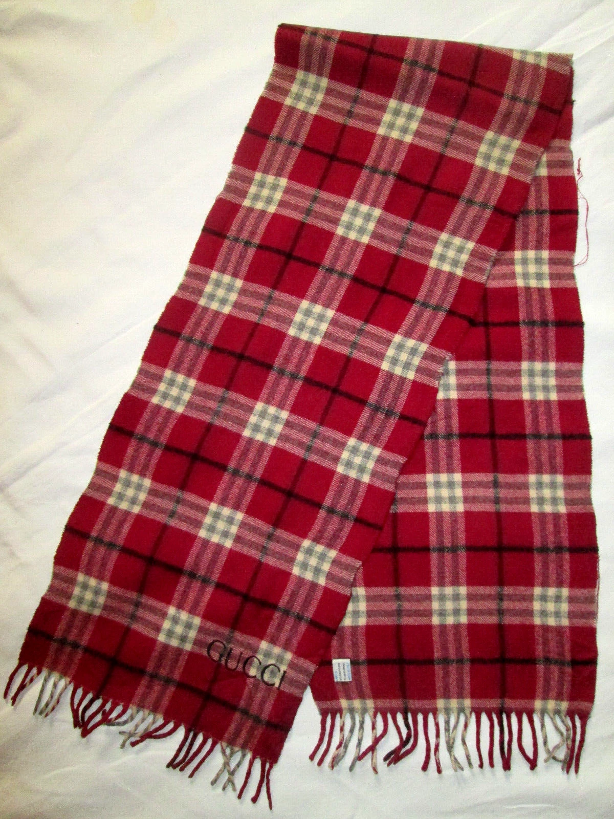   GUCCI Écharpe cachemire/ laine TBEG vintage Authentique Scarf 28x135 cm
