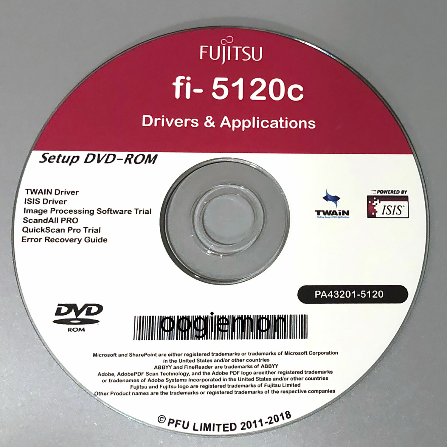Setup DVD for Fujitsu fi5120C Driver Installation APP Software