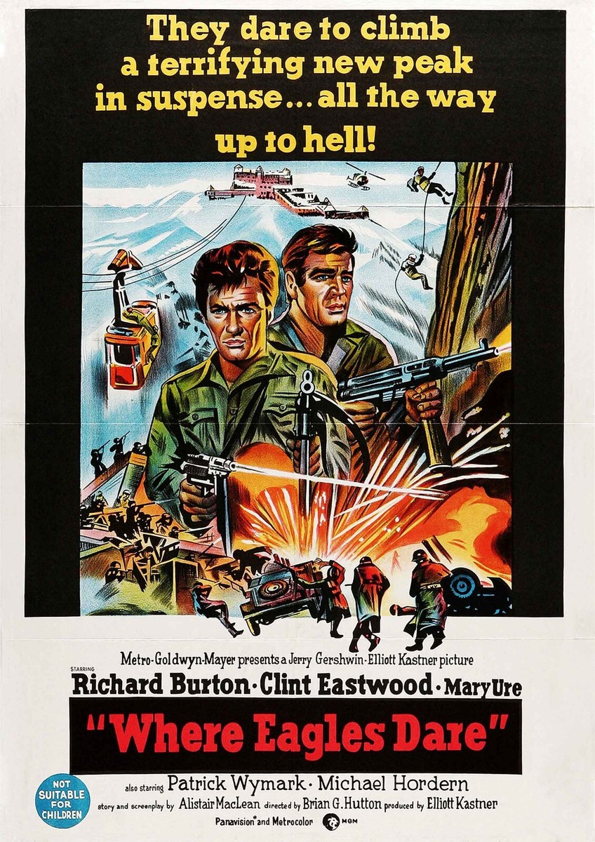 Where Eagles Dare 1968 Movie POSTER PRINT A5-A2 60s British War 